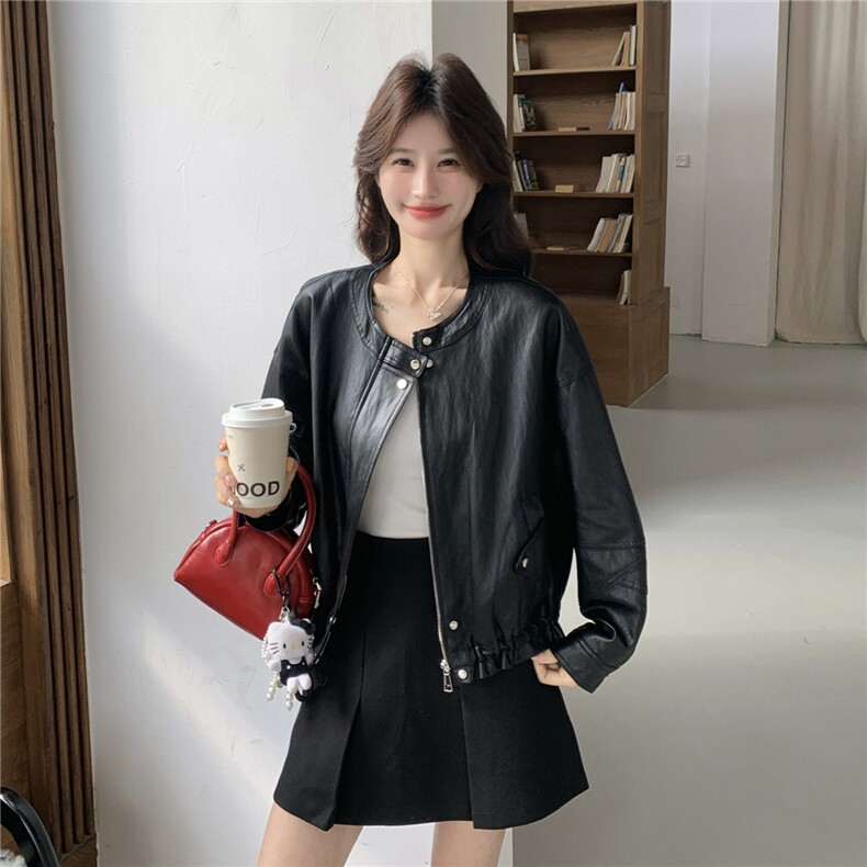 大货已出春季新款PU皮衣外套2199-P175-K245,女装皮衣,网红馆