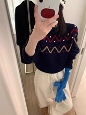 2025年秋季宽松型宽松型通勤单件长袖时尚百搭简约秋冬款，女装针织衫/毛衣，锦瑟羊绒