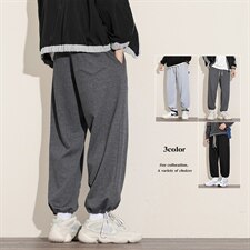 2021秋季新日系大码男白墙运动卫裤束脚抽绳九分休闲裤K2056-P35，男装休闲裤，电商A001