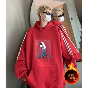 抖音得物供货 提供视频 秋冬重磅美式宽松织带连帽卫衣0438图片