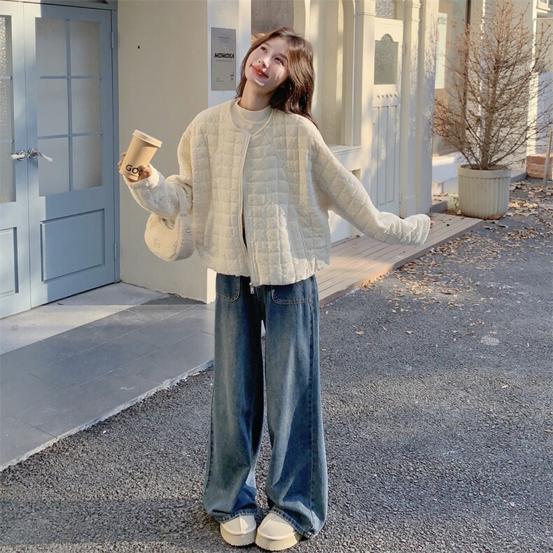 时尚设计感休闲丝绒外套女秋冬2025新款爆款今年流行简约保暖棉服,女装短外套,2C129