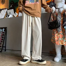 垂感裤子男秋冬款高级感美式复古直筒裤秋季男款休闲长裤运动卫裤，男装休闲裤，四季星座218-1