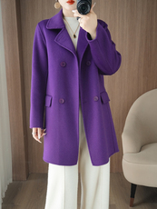 2025年秋季新款百搭女士大衣，女装双面呢大衣，乾庄羊绒