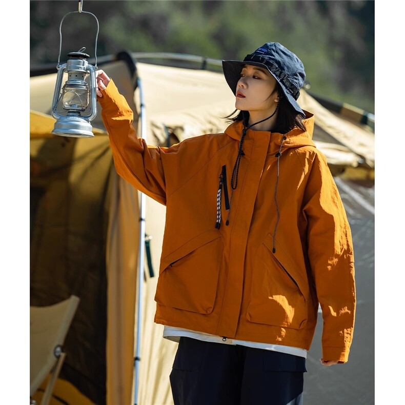 春装户外夹克防风机能连帽冲锋衣短外套男女日系夹克工装露营登山,男装夹克,星座218-1（原230）