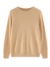 一线成衣圆领100纯山羊绒衫女秋冬康赛妮线时尚打底宽松针织毛衣，女装羊绒衫，轩妮羊绒