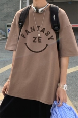 港风23夏季时尚潮流字母印花款纯棉短袖T恤T6065P25控38，男装T恤，电商A268A