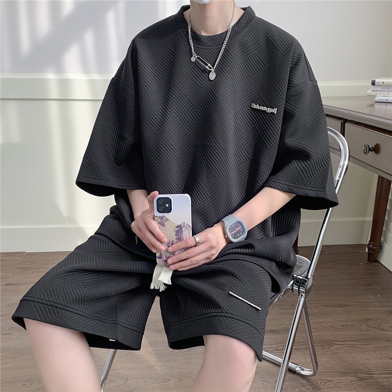 1短袖T恤男DT8771P30短裤男DK8772P45大码休闲套装TZ8773P75控，男装休闲套装，星座226-2