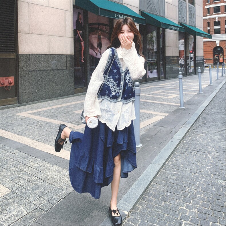 有货民族风牛仔马甲三件套AD808-P175K248,女装套装/套裙,2B187
