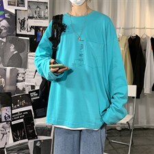 2023春新款海报风套头圆领薄款卫衣长袖T恤男大码男装wy08P35控49,男装T恤,电商A089-1