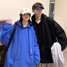 EQ11春季新款港风男女绣花克莱因蓝连帽卫衣外套宽松情侣装潮P65，男装卫衣，电商C306-1