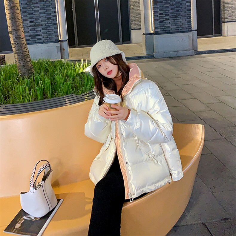 2020年冬季长袖中长款白鸭绒纯色斗篷型90绒羽绒服，女装羽绒服，辉之琳