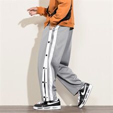 2021春秋季新白墙大码男九分日系秒脱全开排扣条纹卫裤K2079-P45，男装休闲裤，电商A001