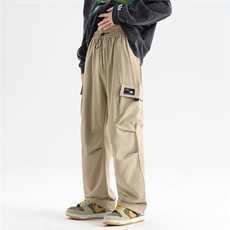 美式复古口袋休闲裤男宽松直筒束脚裤百搭工装裤K297-310B-1-P45，男装休闲裤，星座310B-1