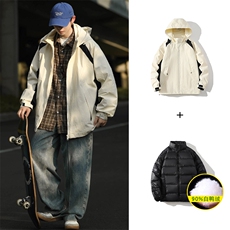 冬上新三合一冲锋衣潮加绒百搭羽绒服外套男女8352-P210控价299，男装羽绒服，电商A441-1