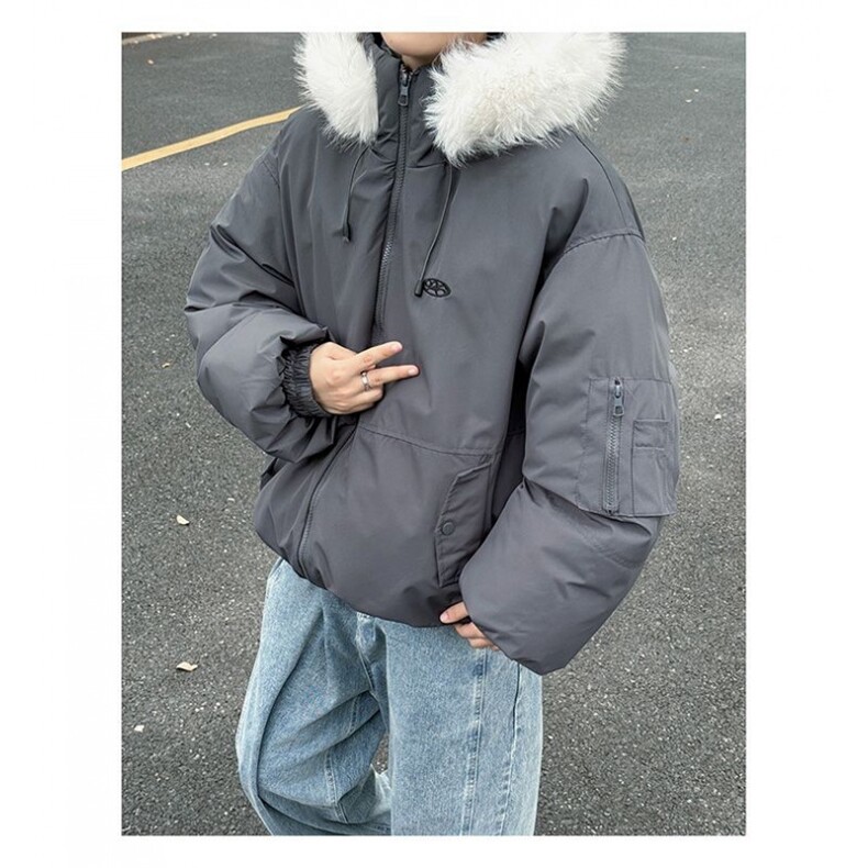【高品质】情侣款大毛领派克服羽绒服保暖棉服外套T601-P105网图,男装羽绒服,电商B245