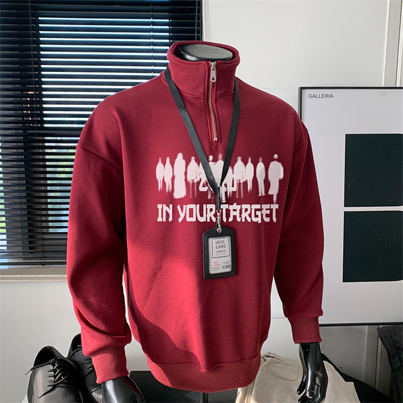 已注册美式潮牌直播抖音得物品拉链立领卫衣外套W5808P45加绒，女装短外套，电商C408(原B339-1)