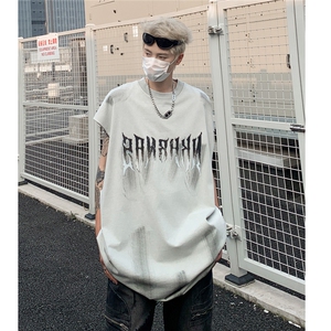 水洗做旧无袖T恤 美式夏季坎肩 男装背心/马甲XZ514-2-202436-P58图片