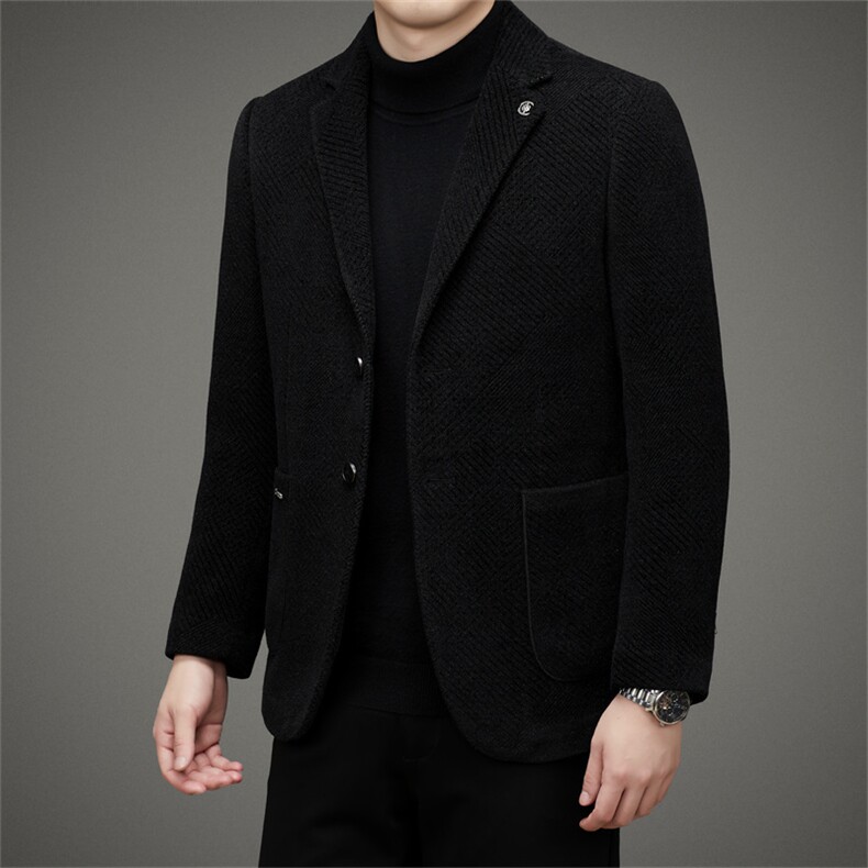 DJ818钱塘2020-3冬季厚款商务休闲简约中年男士毛呢西服P345,男装西服,钱塘207-3