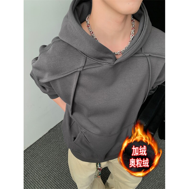 重磅无帽绳500克连帽卫衣硬挺加绒奥粒绒外套男RH5308JR-P62,女装短外套,星座610B-1
