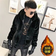 刺绣仿皮草加绒棉服社会小伙加厚男棉衣保暖外套C301B-PC03，男装棉衣，电商C301B