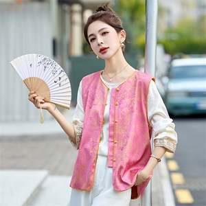 2025春季新款新中式g风提花短外套女高级感复古盘扣上衣外套图片