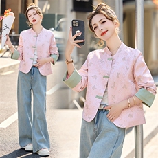 现货女士外套女2026新款春秋季高端品牌贵夫人时尚新中式洋气上衣，女装短外套，依如秀(原杭风阁)