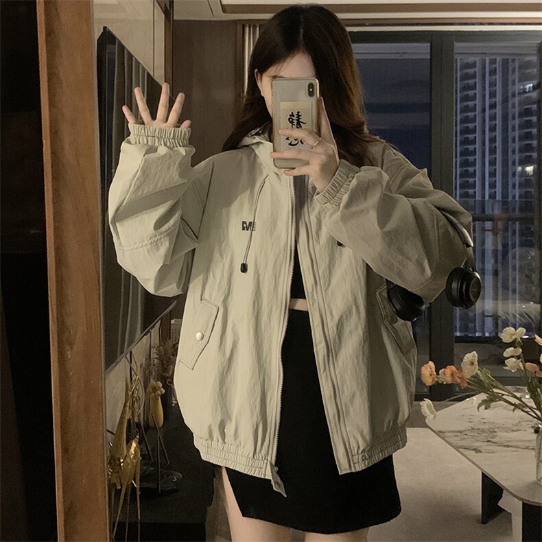 2024新款港风美式ins潮流宽松百搭连帽风衣夹克外套女JK1260-P85,男装夹克,星座313A(原308A-2)