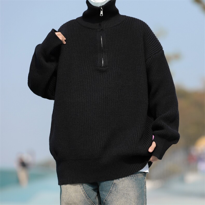 港风秋冬款男高领毛衣拉链针织衫打底休闲外套M628P60,男装针织衫/毛衣,星座1013-1