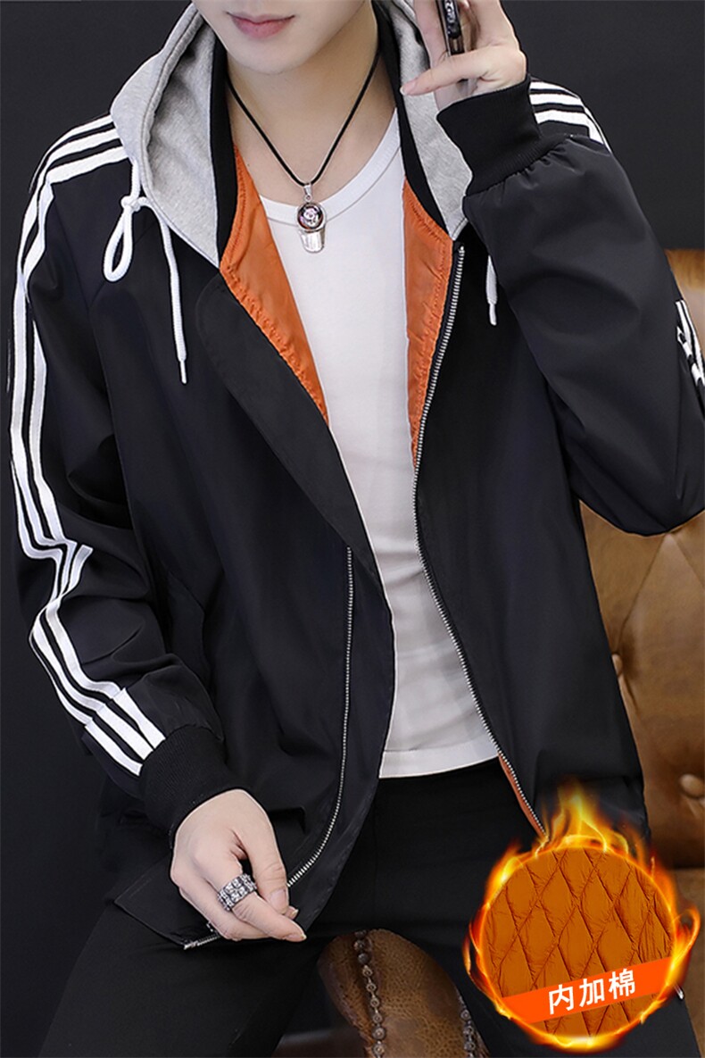 【】A003-927G-P65男士连帽休闲加绒夹克外套常熟,男装夹克,电商A003