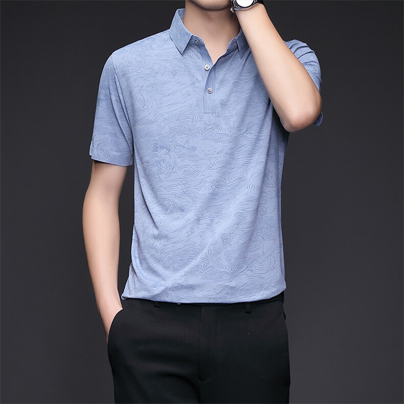 2023夏季新品保罗POLO衫男士短袖T恤商务休闲翻领半袖宽松男上衣图片