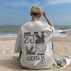 已注册/夏季外景纯棉重磅宽松短袖T恤男设计感休闲体恤DT9689/P25，男装T恤，电商B316