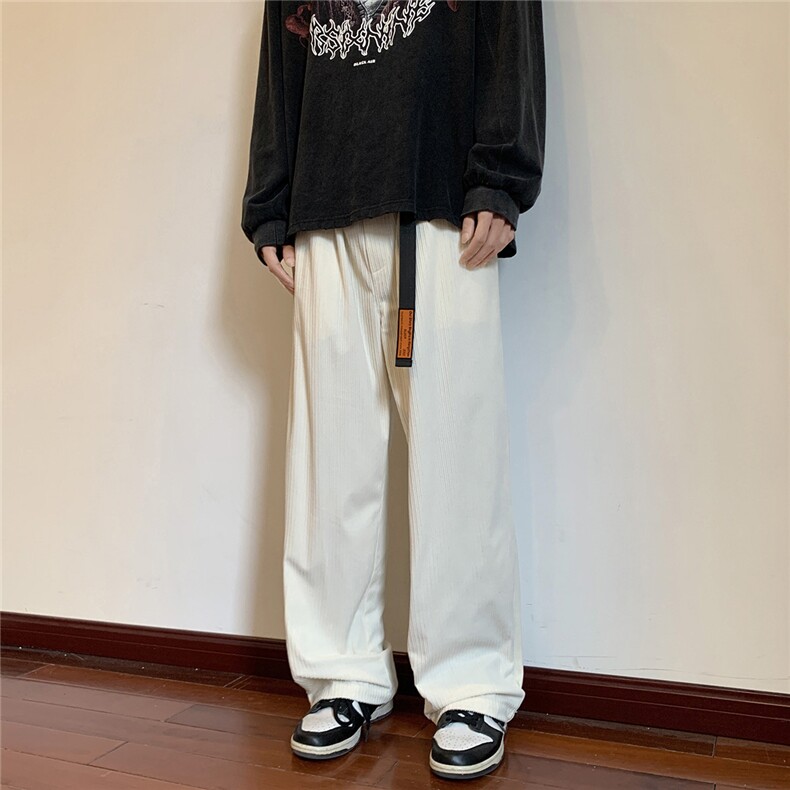秋冬拖地裤子灯芯绒宽松百搭直筒长裤男港风休闲裤K321-P38,男装休闲裤,电商A099
