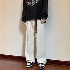 秋冬拖地裤子灯芯绒宽松百搭直筒长裤男港风休闲裤K321-P38，男装休闲裤，电商A099