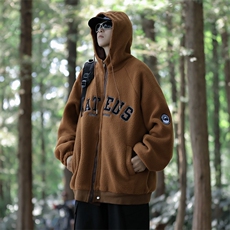 A922-P82冬季羊羔毛外套美式复古双面穿棉服宽松休闲连帽情侣装，男装夹克，星座512-6
