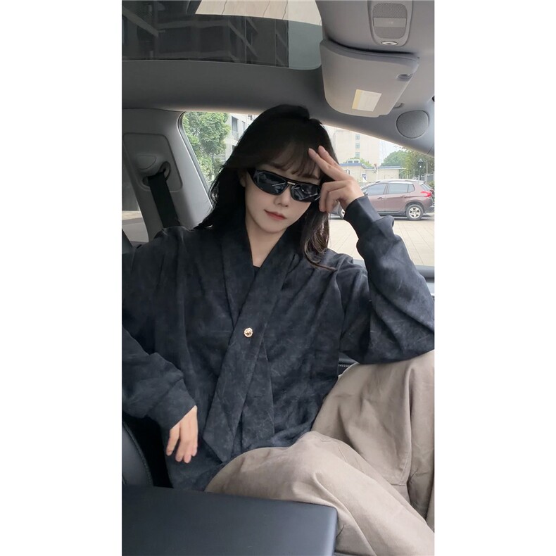 学院风自带领带cleanfit长袖卫衣扎染纯色上衣常规P49加绒P59,男装卫衣,电商B319