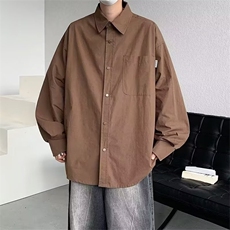 日系衬衫男女长袖港风潮文艺百搭宽松2024秋季ins外套CY947X-P33，男装衬衫，星座412-2