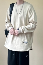 2025现货纯棉长袖T恤设计感宽松休闲打底上衣A351-AT2527-P55，男装T恤，电商A351