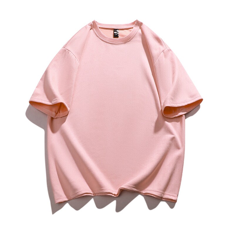 抖音得物直播高品质二开240克美式高街麂皮绒光版纯色短袖t恤12.5，男装T恤，电商A486