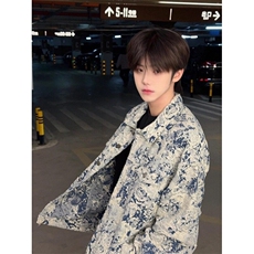 【有货】DJK8012-P78秋上新流苏花卉牛仔外套男重工刺绣宽松夹克，男装夹克，星座603-2