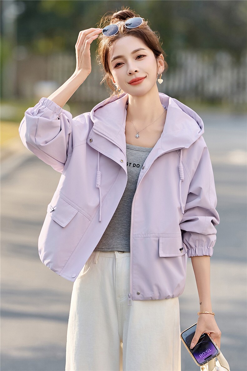 现货！现货12026年春秋新款时尚休闲风短款外套女,女装短外套,以桐