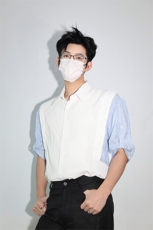 明星私服假两件宽松拼接飞肩设计感假两件条纹短袖衬衫卫衣特P39，男装卫衣，电商B319