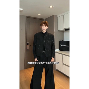 1506/QXZ2600/P59秋冬新款轻奢男士韩版潮流ins港风痞帅夹克图片