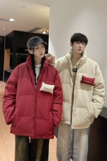 PU皮羽绒服男冬季新款港风情侣白鸭绒外套YR918-P150(控价198元，男装羽绒服，星座214-3