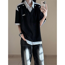 假两件套T恤男女拼接设计感XZ610A-T88507-T批40，男装T恤，星座610A