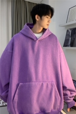 抖音品质春季新款潮流宽松落肩连帽水洗卫衣JK23308-特批45控69，男装卫衣，星座605(原A050)