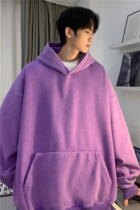 抖音品质春季新款潮流宽松落肩连帽水洗卫衣JK23308-特批45控69图片