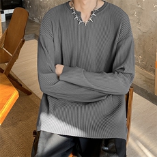 C302-P352024春季新款垂感长袖T恤日系cityboy设计感上衣现货，男装T恤，星座512-6