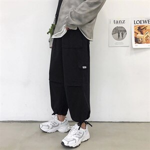 工装裤男士港风休闲运动长裤韩版潮流束脚宽松百搭裤K888-P50图片