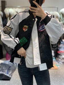 春季新款潮牌撞色拼接棒球服外套欧货,其它,L·H·X