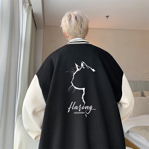 摇粒绒棒球服男大码开衫卫衣男夹克 BF86344-P65图片